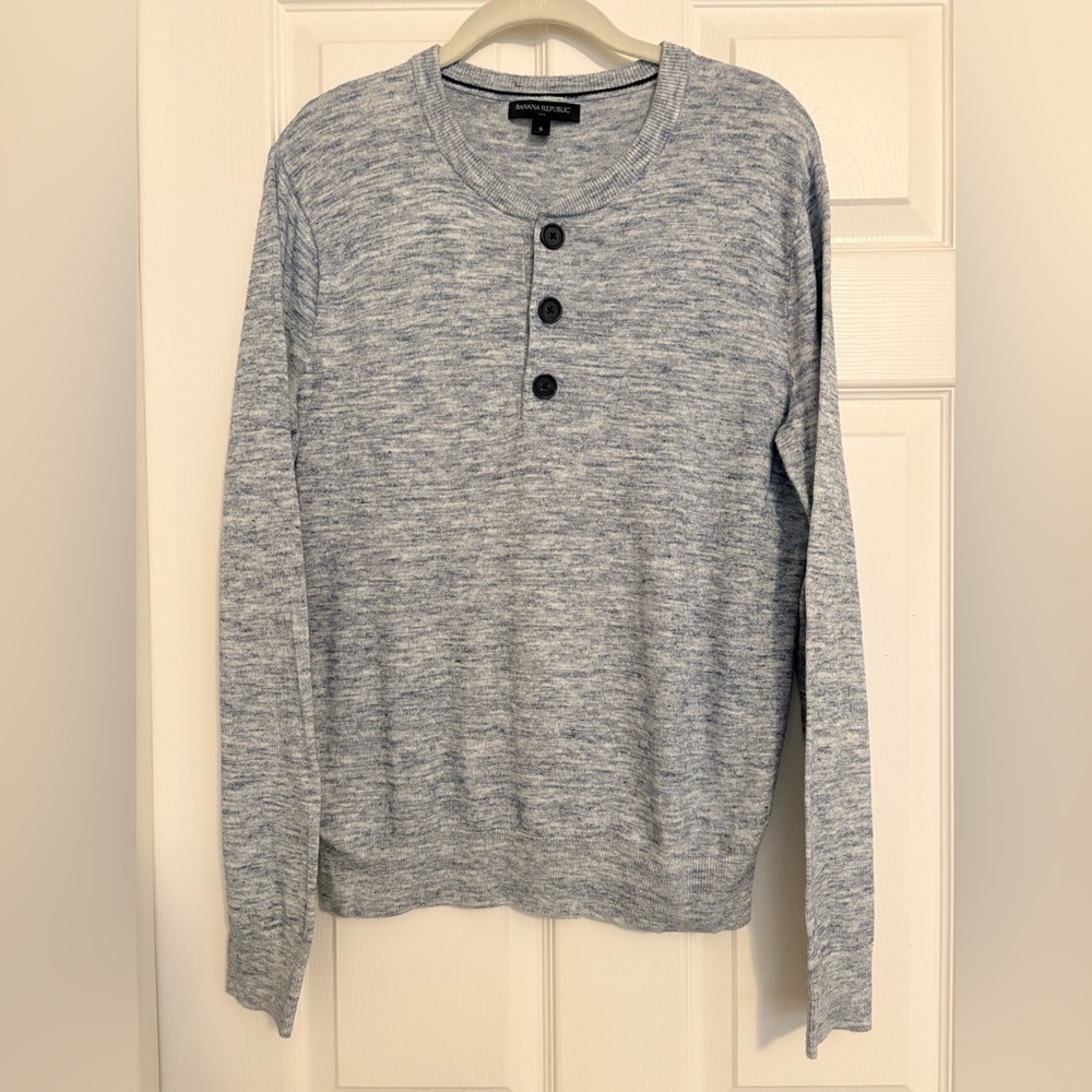 Banana Republic Light Blue Heather Knit Sweater
